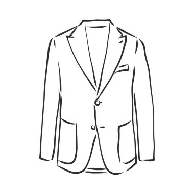 Sürekli bir çizgi çiziyorum. Erkek ceketi. Doğrusal biçim, erkek blazer vektör çizimi çizimi çizimi