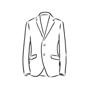 Sürekli bir çizgi çiziyorum. Erkek ceketi. Doğrusal biçim, erkek blazer vektör çizimi çizimi çizimi