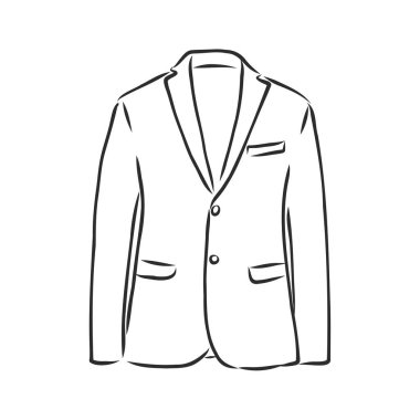 Sürekli bir çizgi çiziyorum. Erkek ceketi. Doğrusal biçim, erkek blazer vektör çizimi çizimi çizimi