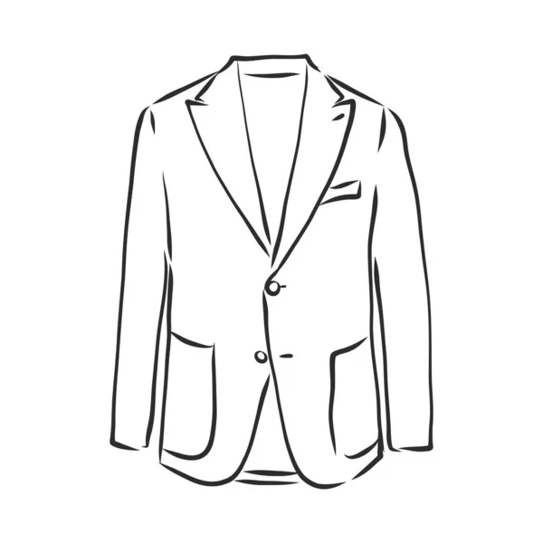 Teken een continue lijn. Herenjas. Lineaire stijl, mens blazer vector schets illustratie — Stockvector