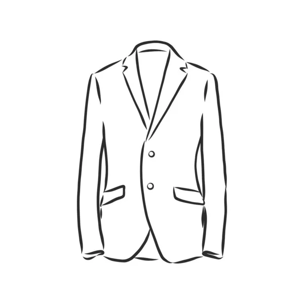 한 줄만 그으면 돼. 멘스 재킷이요. 선형 스타일 , mens blazer vector sketch illustration — 스톡 벡터