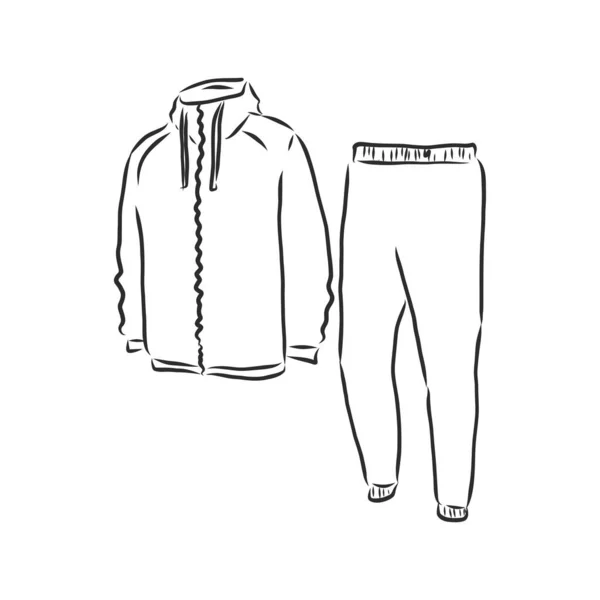 Tracksuit vector sport fashion garment man, tracksuit, vector sketch illustration — Stock Vector