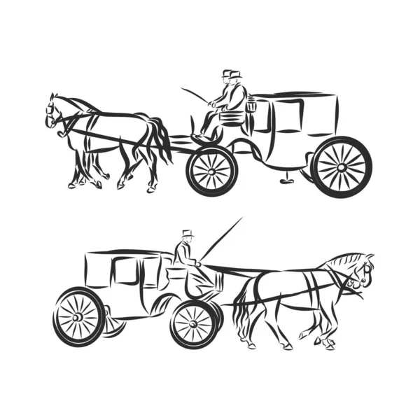 馬車だ。ベクトルイラスト。馬車のベクトル図 — ストックベクタ