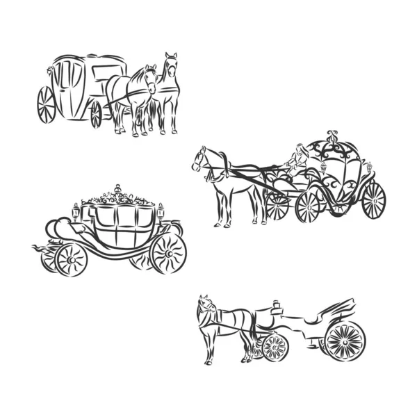 Carriage. Vector illustration. carriage vector sketch illustration Stock Illustration