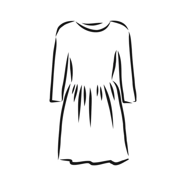 Kolekcja Szkiców Damskich Sukienek Ręcznie Rysowany Wektor Ilustracji Czarny Zarys — Wektor stockowy