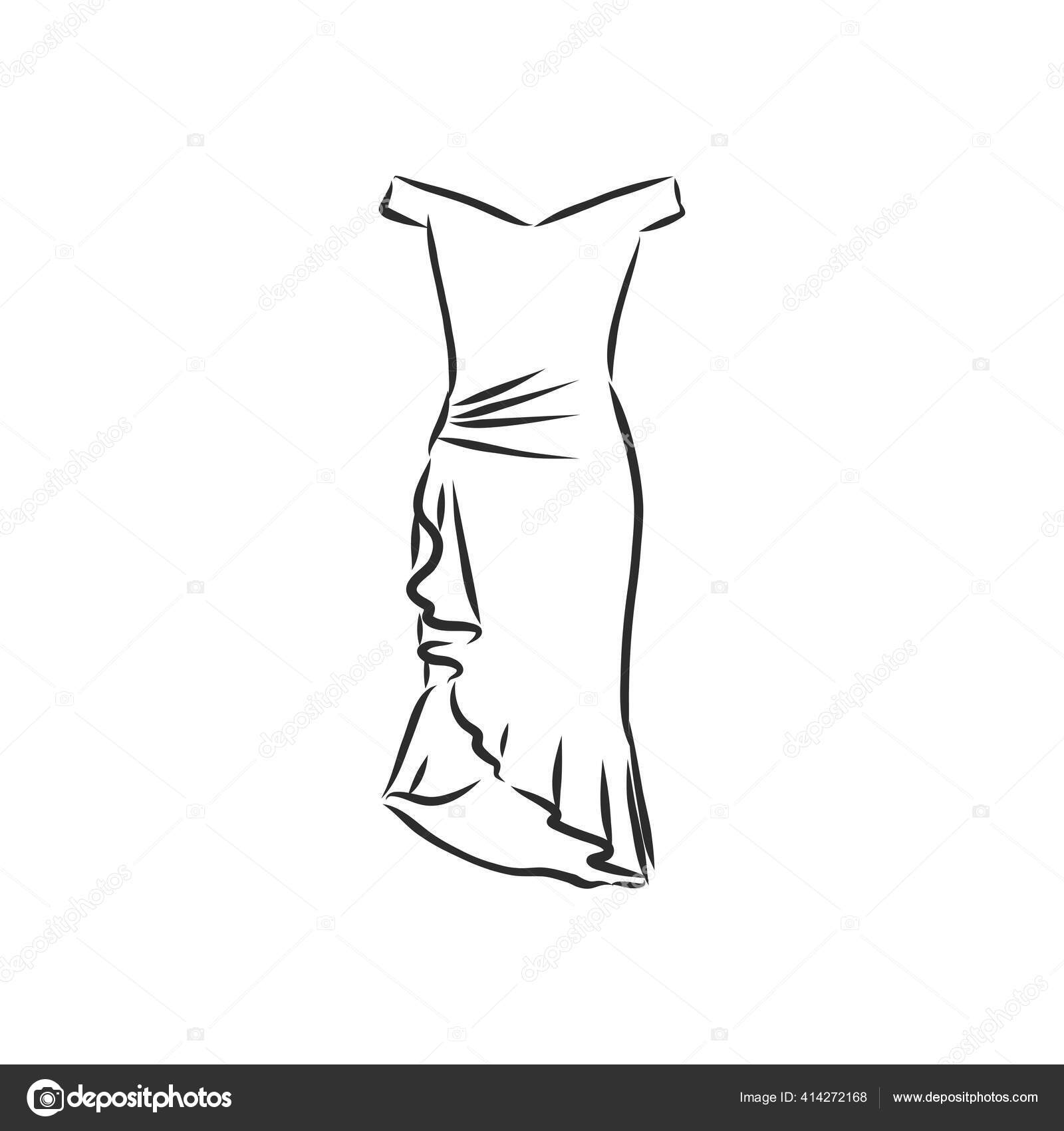 Dress outline sketch cheap