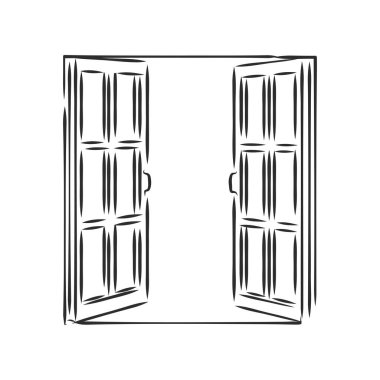pencere, vektör gerçekçi çizim çizimi,