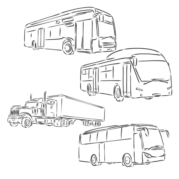 Sur Image Silhouette Abstraite Bus Est Présentée — Image vectorielle