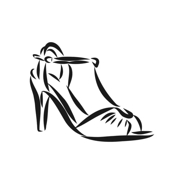 Zapato Mujer Dibujo Vectorial Zapato Mujer Ilustración Bosquejo Vectorial — Vector de stock