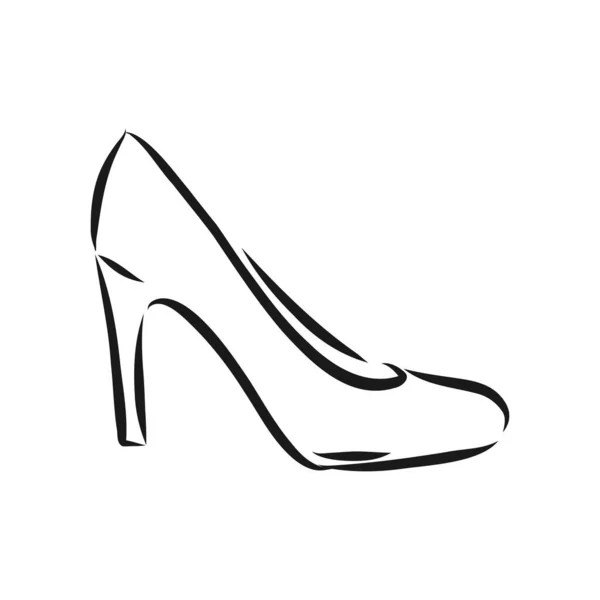 Woman Shoe Vector Sketch Women Shoe Vector Sketch Illustration — Stock Vector