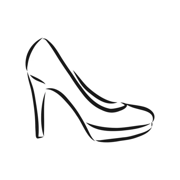 Woman Shoe Vector Sketch Women Shoe Vector Sketch Illustration — Stock Vector