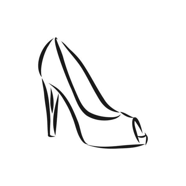 Woman Shoe Vector Sketch Women Shoe Vector Sketch Illustration — Stock Vector