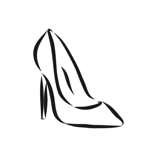 Sepatu Wanita Sketsa Vektor Sepatu Wanita Gambar Vektor - Stok Vektor