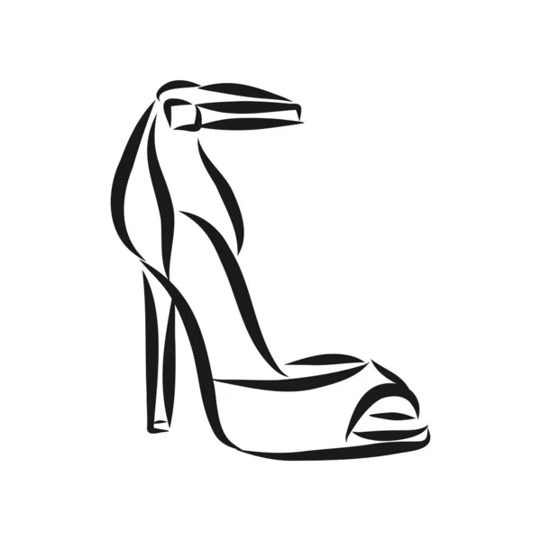女の靴ベクトルスケッチ 女性の靴ベクトル図 — ストックベクタ