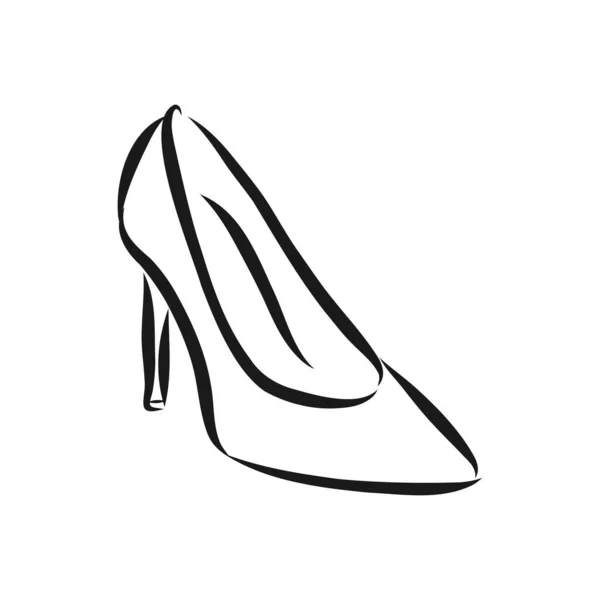 Frauenschuh Vektorskizze Frauenschuh Vektorskizze Illustration — Stockvektor