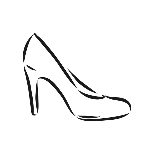 Zapato Mujer Dibujo Vectorial Zapato Mujer Ilustración Bosquejo Vectorial — Vector de stock