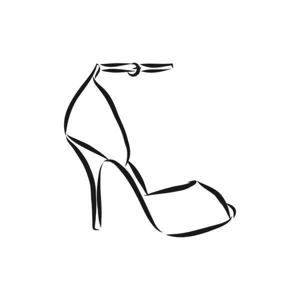 Zapato Mujer Dibujo Vectorial Zapato Mujer Ilustración Bosquejo Vectorial — Archivo Imágenes Vectoriales