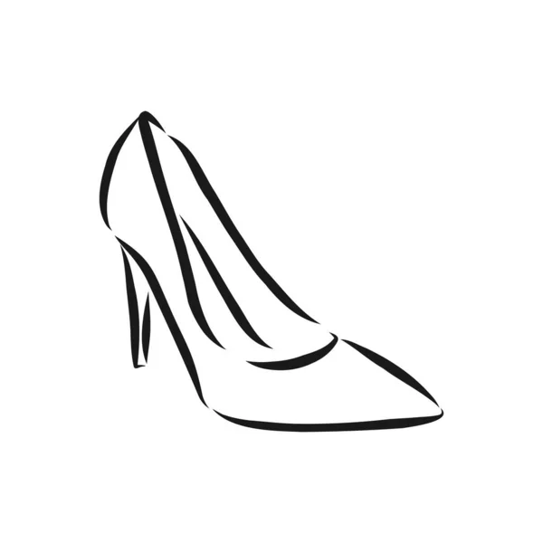 Sepatu Wanita Sketsa Vektor Sepatu Wanita Gambar Vektor - Stok Vektor