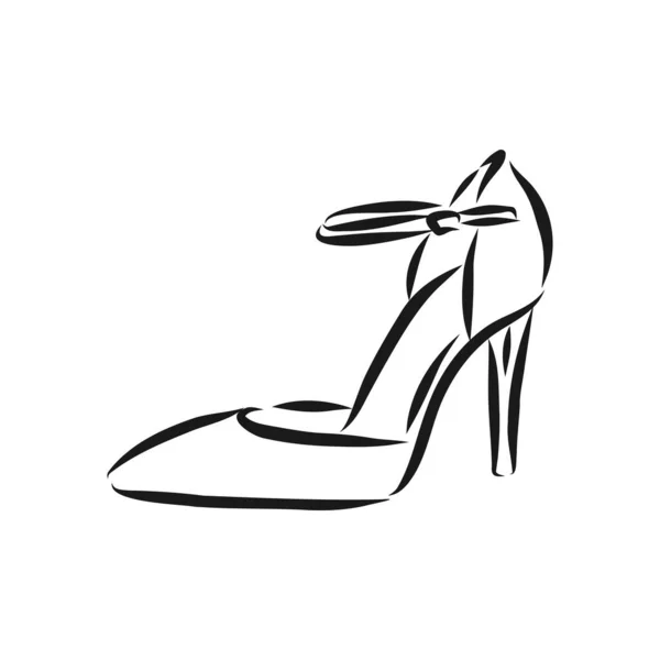 Frauenschuh Vektorskizze Frauenschuh Vektorskizze Illustration — Stockvektor