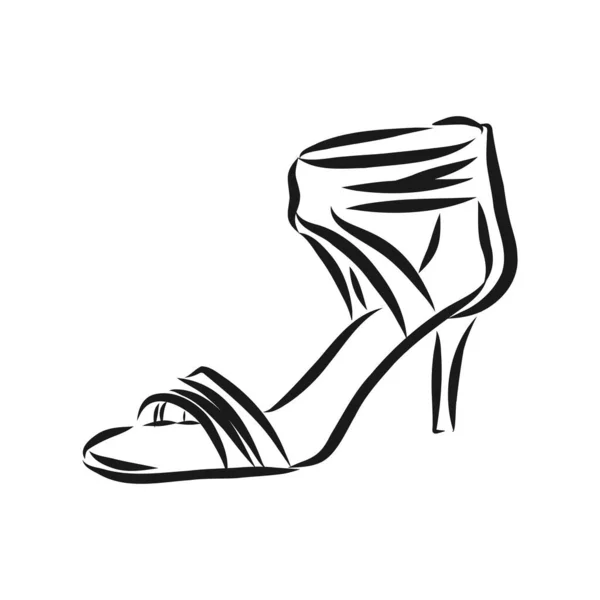 女の靴ベクトルスケッチ 女性の靴ベクトル図 — ストックベクタ