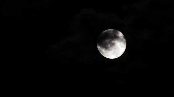 Moon with clouds — Stock Video