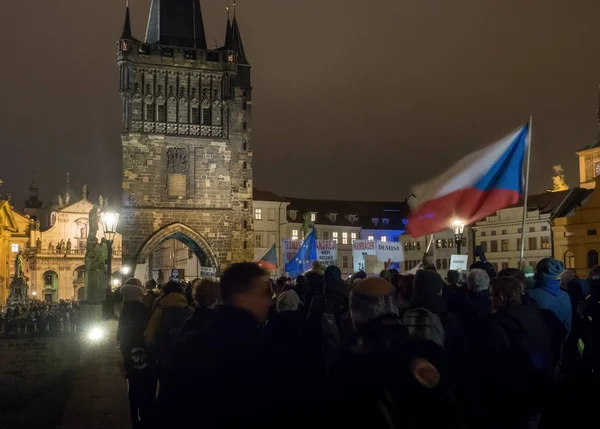 Прага Чеська Республіка Листопада 2018 Тисячі Людей Пройшли Через Праги — стокове фото