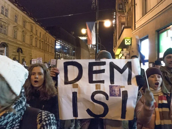 Прага Чеська Республіка Листопада 2018 Тисячі Людей Пройшли Через Праги — стокове фото
