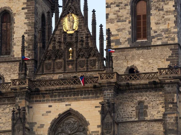 Prag'daki Oldtown Meydanı'nda protestolar — Stok fotoğraf