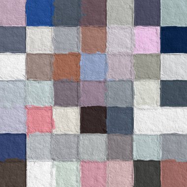 Kabataslak dokuya sahip renkli soyut mozaik. Tatlı renk kare desenli arka plan. Yaratıcı duvar kağıdı ya da tasarım sanatı için resim. Metin için arkaplanda kopyalama alanı var.