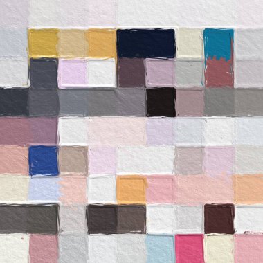 Kabataslak dokuya sahip renkli soyut mozaik. Tatlı renk kare desenli arka plan. Yaratıcı duvar kağıdı ya da tasarım sanatı için resim. Metin için arkaplanda kopyalama alanı var.