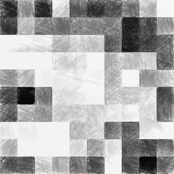 Mosaïque Abstraite Noire Blanche Avec Fond Texture Rugueuse Monochrome Motif — Photo