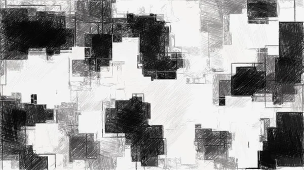 Black and white abstract mosaic with a rough texture background. Monochrome square pattern backdrop. Picture for creative wallpaper or design art work. Backdrop have copy space for text.