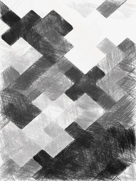 Zwart Wit Abstract Mozaïek Met Een Ruwe Textuur Achtergrond Monochroom — Stockfoto