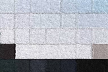 Kabataslak dokuya sahip renkli soyut mozaik. Tatlı renk kare desenli arka plan. Yaratıcı duvar kağıdı ya da tasarım sanatı için resim. Metin için arkaplanda kopyalama alanı var.