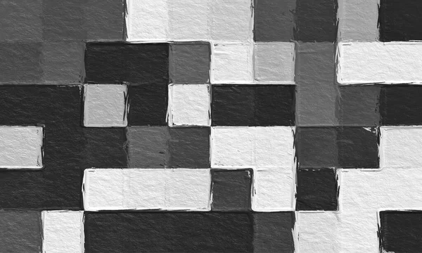 Mosaico Astratto Bianco Nero Con Sfondo Ruvido Sfondo Quadrato Monocromatico — Foto Stock