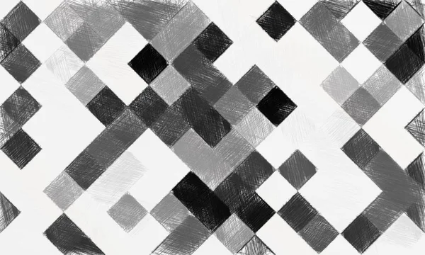 Black and white abstract mosaic with a rough texture background. Monochrome square pattern background. Picture for creative wallpaper or design art work. Backdrop have copy space for text.