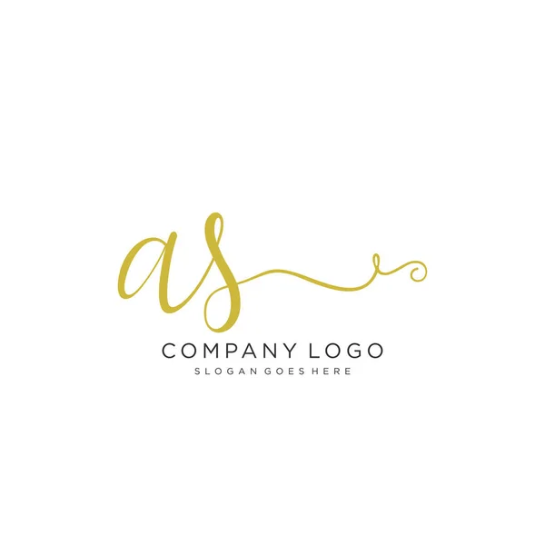 Diseño Inicial Del Logotipo Escritura Mano Hermoso Logotipo Escrito Mano — Vector de stock