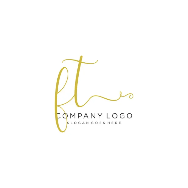 Logo Tulisan Tangan Awal Desain Beautyful Logo Tulisan Tangan Untuk - Stok Vektor