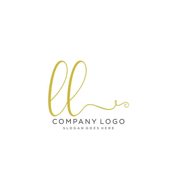 Diseño Inicial Del Logotipo Escritura Mano Hermoso Logotipo Escrito Mano — Vector de stock