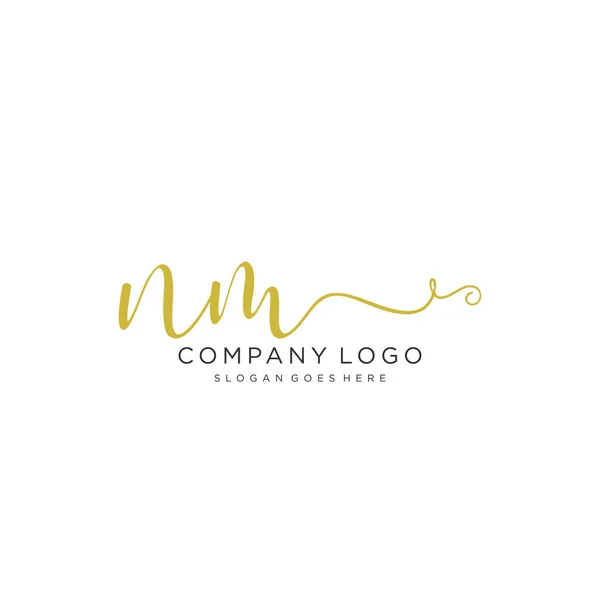 Logo Tulisan Tangan Awal Desain Beautyful Logo Tulisan Tangan Untuk - Stok Vektor