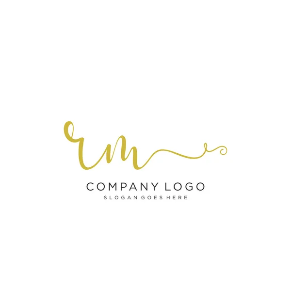 Initiële Handschrift Logo Ontwerp Prachtig Designhandgeschreven Logo Voor Mode Team — Stockvector