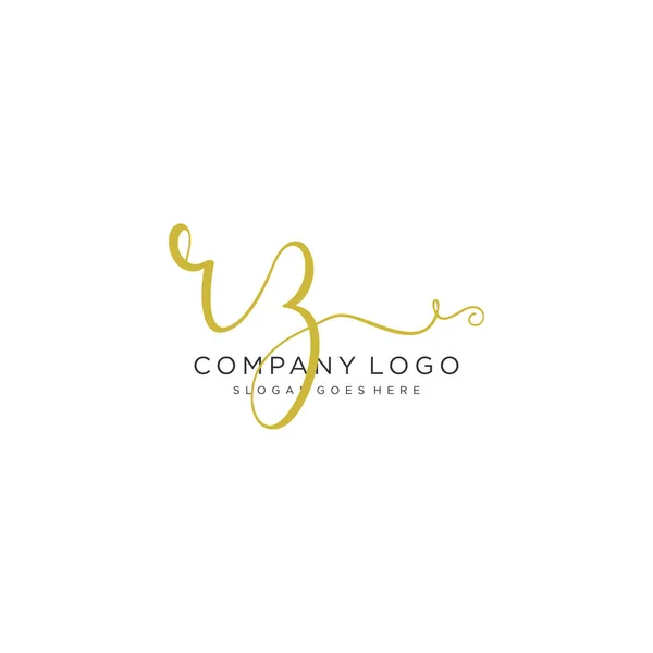 Initial Handwriting Logo Design Beautyful Designhandwritten Logo Fashion Team Wedding — Stock Vector
