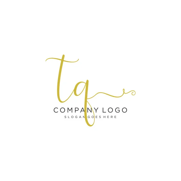 Initial Handwriting Logo Design Beautyful Designhandwritten Logo Fashion Team Wedding — Stock Vector