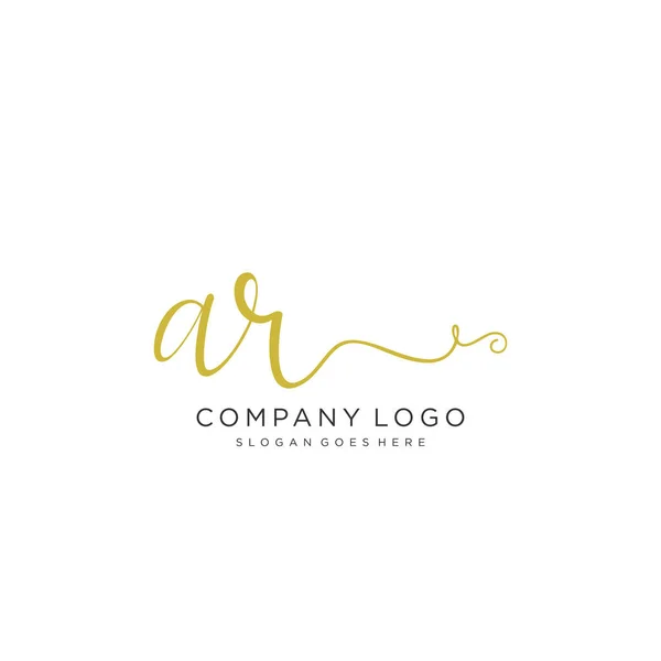 Projeto Inicial Logotipo Caligrafia Logotipo Escrito Mão Design Bonito Para —  Vetores de Stock