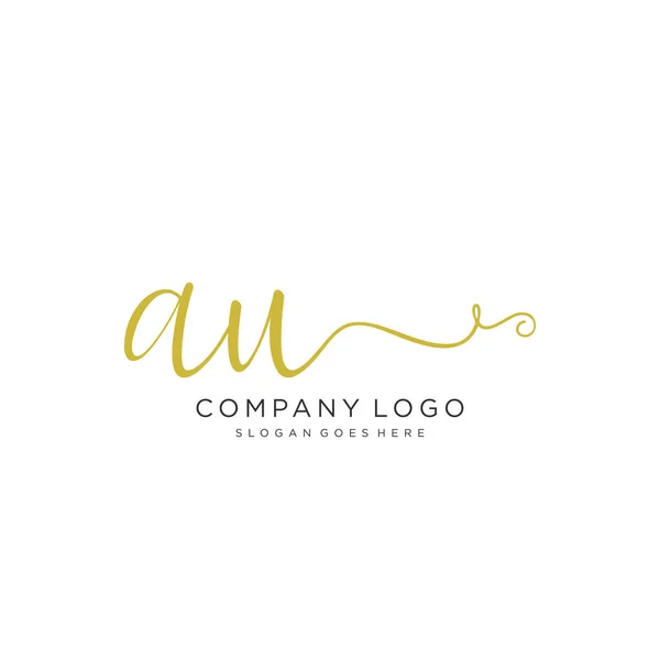 Projeto Inicial Logotipo Caligrafia Logotipo Escrito Mão Design Bonito Para —  Vetores de Stock