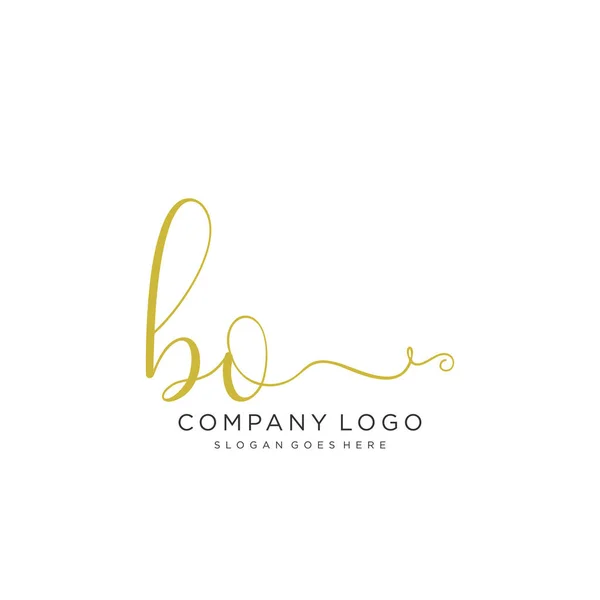 Diseño Inicial Del Logotipo Escritura Mano Hermoso Logotipo Escrito Mano — Vector de stock