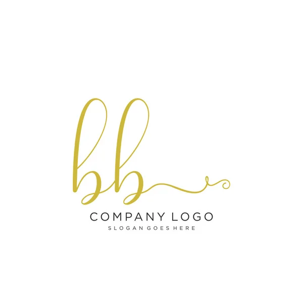 Conception Logo Manuscrite Initiale Logo Manuscrit Design Beautyful Pour Mode — Image vectorielle