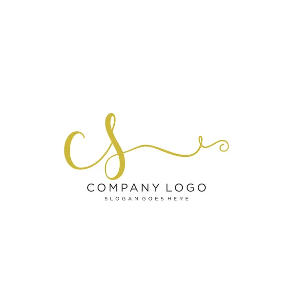 Projeto Inicial Logotipo Caligrafia Logotipo Escrito Mão Design Bonito Para —  Vetores de Stock