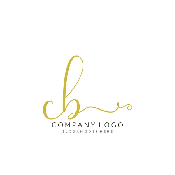 Diseño Inicial Del Logotipo Escritura Mano Hermoso Logotipo Escrito Mano — Vector de stock