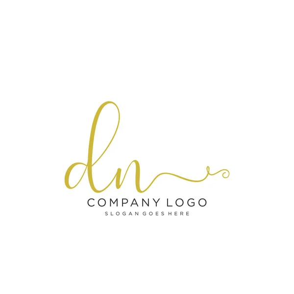 Initial Handwriting Logo Design Beautyful Designhandwritten Logo Fashion Team Wedding — Stock Vector